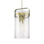 Innovations Lighting Pilaster 4 Light 13" Wide Pendant Brushed Brass / Seedy