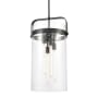 Innovations Lighting Pilaster 4 Light 13" Wide Pendant Matte Black / Clear
