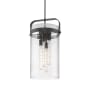 Innovations Lighting Pilaster 4 Light 13" Wide Pendant Matte Black / Seedy