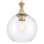 Innovations Lighting Astor 10" Wide Rope Detailed Cord Hung Mini Pendant with Clear Glass Shade Brushed Brass