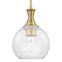 Innovations Lighting Astor 8" Wide Mini Pendant with Clear Glass Shade Brushed Brass