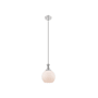 Innovations Lighting Astor 8" Wide Mini Pendant Satin Nickel / Matte White