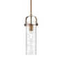 Innovations Lighting Pilaster II Cylinder 5" Wide Mini Pendant Brushed Brass / Deco Swirl