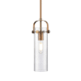 Innovations Lighting Pilaster II Cylinder 5" Wide Mini Pendant Brushed Brass / Seedy