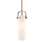 Innovations Lighting Pilaster II Cylinder 5" Wide Mini Pendant Brushed Brass / Matte White