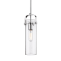 Innovations Lighting Pilaster II Cylinder 5" Wide Mini Pendant Polished Chrome / Clear
