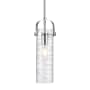 Innovations Lighting Pilaster II Cylinder 5" Wide Mini Pendant Polished Chrome / Deco Swirl