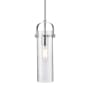Innovations Lighting Pilaster II Cylinder 5" Wide Mini Pendant Polished Chrome / Seedy