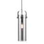 Innovations Lighting Pilaster II Cylinder 5" Wide Mini Pendant Polished Chrome / Plated Smoke