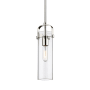 Innovations Lighting Pilaster II Cylinder 5" Wide Mini Pendant Polished Nickel / Clear