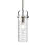 Innovations Lighting Pilaster II Cylinder 5" Wide Mini Pendant Polished Nickel / Deco Swirl