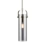 Innovations Lighting Pilaster II Cylinder 5" Wide Mini Pendant Polished Nickel / Plated Smoke