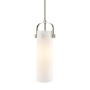 Innovations Lighting Pilaster II Cylinder 5" Wide Mini Pendant Polished Nickel / Matte White