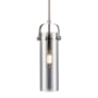 Innovations Lighting Pilaster II Cylinder 5" Wide Mini Pendant Satin Nickel / Plated Smoke