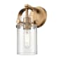 Innovations Lighting Pilaster II Cylinder 11" Tall Wall Sconce Brushed Brass / Seedy