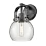 Innovations Lighting Pilaster II Sphere 1 Light 10" Tall Wall Sconce Matte Black / Seedy