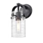 Innovations Lighting Pilaster II Cylinder 11" Tall Wall Sconce Matte Black / Deco Swirl