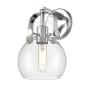 Innovations Lighting Pilaster II Sphere 1 Light 10" Tall Wall Sconce Polished Chrome / Clear