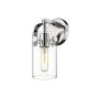 Innovations Lighting Pilaster II Cylinder 11" Tall Wall Sconce Polished Chrome / Clear