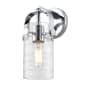 Innovations Lighting Pilaster II Cylinder 11" Tall Wall Sconce Polished Chrome / Deco Swirl