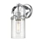 Innovations Lighting Pilaster II Cylinder 11" Tall Wall Sconce Polished Chrome / Seedy