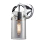 Innovations Lighting Pilaster II Cylinder 11" Tall Wall Sconce Polished Chrome / Plated Smoke