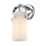 Innovations Lighting Pilaster II Cylinder 11" Tall Wall Sconce Polished Chrome / Matte White
