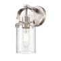 Innovations Lighting Pilaster II Cylinder 11" Tall Wall Sconce Satin Nickel / Seedy
