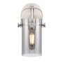 Innovations Lighting Pilaster II Cylinder 11" Tall Wall Sconce Satin Nickel / Plated Smoke