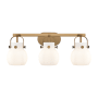 Innovations Lighting Pilaster II Sphere 3 Light 27" Wide Vanity Light Brushed Brass / Matte White