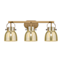 Innovations Lighting Pilaster II Bell 3 Light 27" Wide Vanity Light Brushed Brass / Mercury