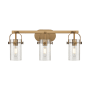 Innovations Lighting Pilaster II Cylinder 3 Light 25" Wide Vanity Light Brushed Brass / Seedy