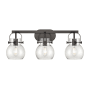 Innovations Lighting Pilaster II Sphere 3 Light 27" Wide Vanity Light Matte Black / Seedy