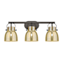 Innovations Lighting Pilaster II Bell 3 Light 27" Wide Vanity Light Matte Black / Mercury