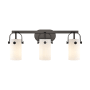 Innovations Lighting Pilaster II Cylinder 3 Light 25" Wide Vanity Light Matte Black / Matte White