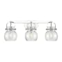 Innovations Lighting Pilaster II Sphere 3 Light 27" Wide Vanity Light Polished Chrome / Seedy