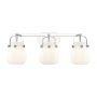 Innovations Lighting Pilaster II Sphere 3 Light 27" Wide Vanity Light Polished Chrome / Matte White