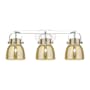 Innovations Lighting Pilaster II Bell 3 Light 27" Wide Vanity Light Polished Chrome / Mercury