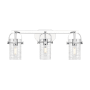 Innovations Lighting Pilaster II Cylinder 3 Light 25" Wide Vanity Light Polished Chrome / Deco Swirl