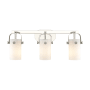 Innovations Lighting Pilaster II Cylinder 3 Light 25" Wide Vanity Light Polished Nickel / Matte White