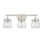 Innovations Lighting Pilaster II Sphere 3 Light 27" Wide Vanity Light Satin Nickel / Clear