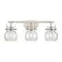 Innovations Lighting Pilaster II Sphere 3 Light 27" Wide Vanity Light Satin Nickel / Seedy