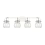 Innovations Lighting Pilaster II Sphere 4 Light 37" Wide Vanity Light Polished Chrome / Seedy