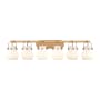 Innovations Lighting Pilaster II Sphere 6 Light 46" Wide Vanity Light Brushed Brass / Matte White