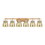 Innovations Lighting Pilaster II Bell 6 Light 46" Wide Vanity Light Brushed Brass / Mercury