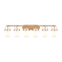 Innovations Lighting Pilaster II Cylinder 6 Light 44" Wide Vanity Light Brushed Brass / Matte White