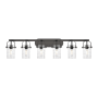 Innovations Lighting Pilaster II Cylinder 6 Light 44" Wide Vanity Light Matte Black / Deco Swirl