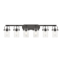 Innovations Lighting Pilaster II Cylinder 6 Light 44" Wide Vanity Light Matte Black / Seedy