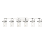 Innovations Lighting Pilaster II Cylinder 6 Light 44" Wide Vanity Light Polished Chrome / Clear