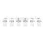 Innovations Lighting Pilaster II Cylinder 6 Light 44" Wide Vanity Light Polished Chrome / Seedy
